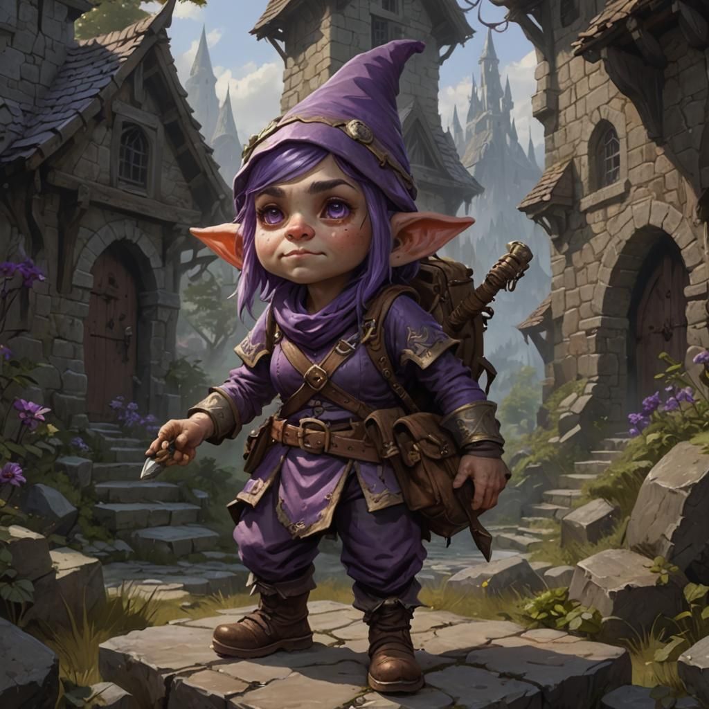 Gnome Bard in a Dark Fantasy Style