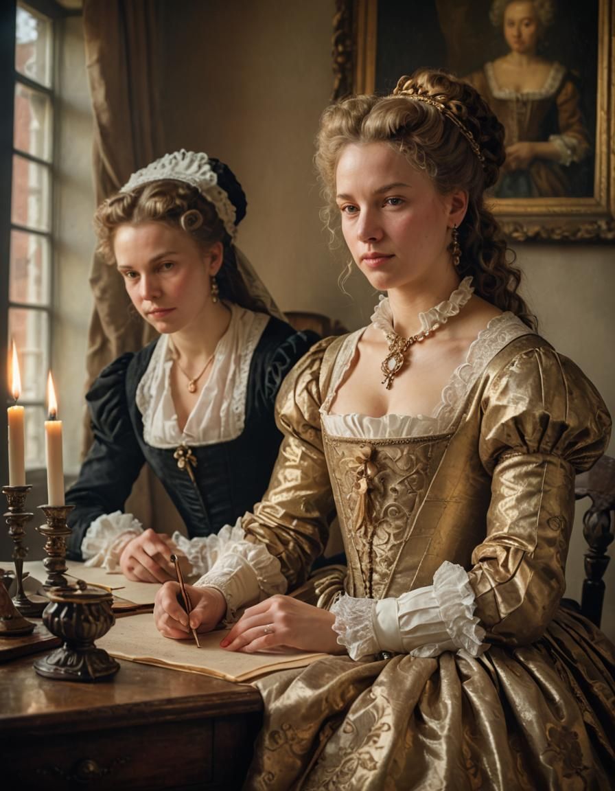 Dutch Golden Age Portrait of Lady Writing