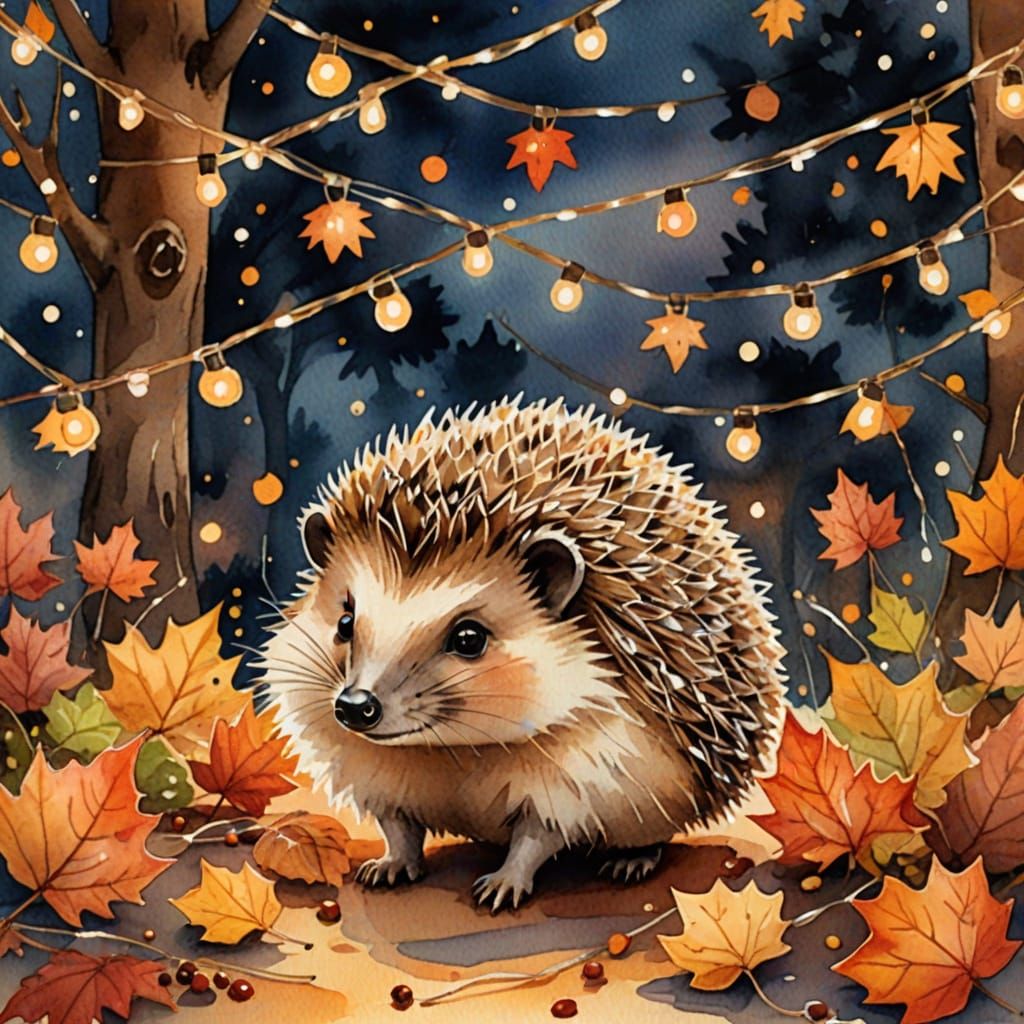 Hedgehogs Enjoy Cozy Autumn Date Night With Twinkling Lights