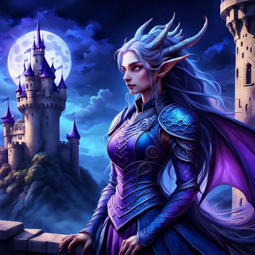 Mystichrome Dragon Lady on Castle Tower