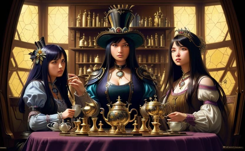 Alice as Mad Hatter in Steampunk Film Noir Style