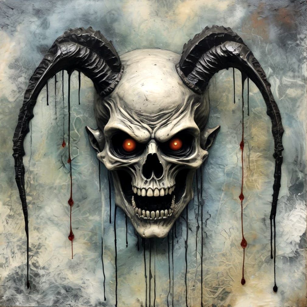 Diabolical Malevolent Encaustic Art