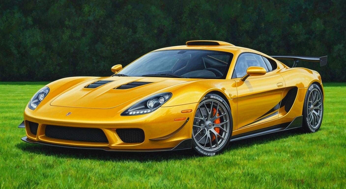 Golden Yellow Sports Car Inspired by Michelotti Designs