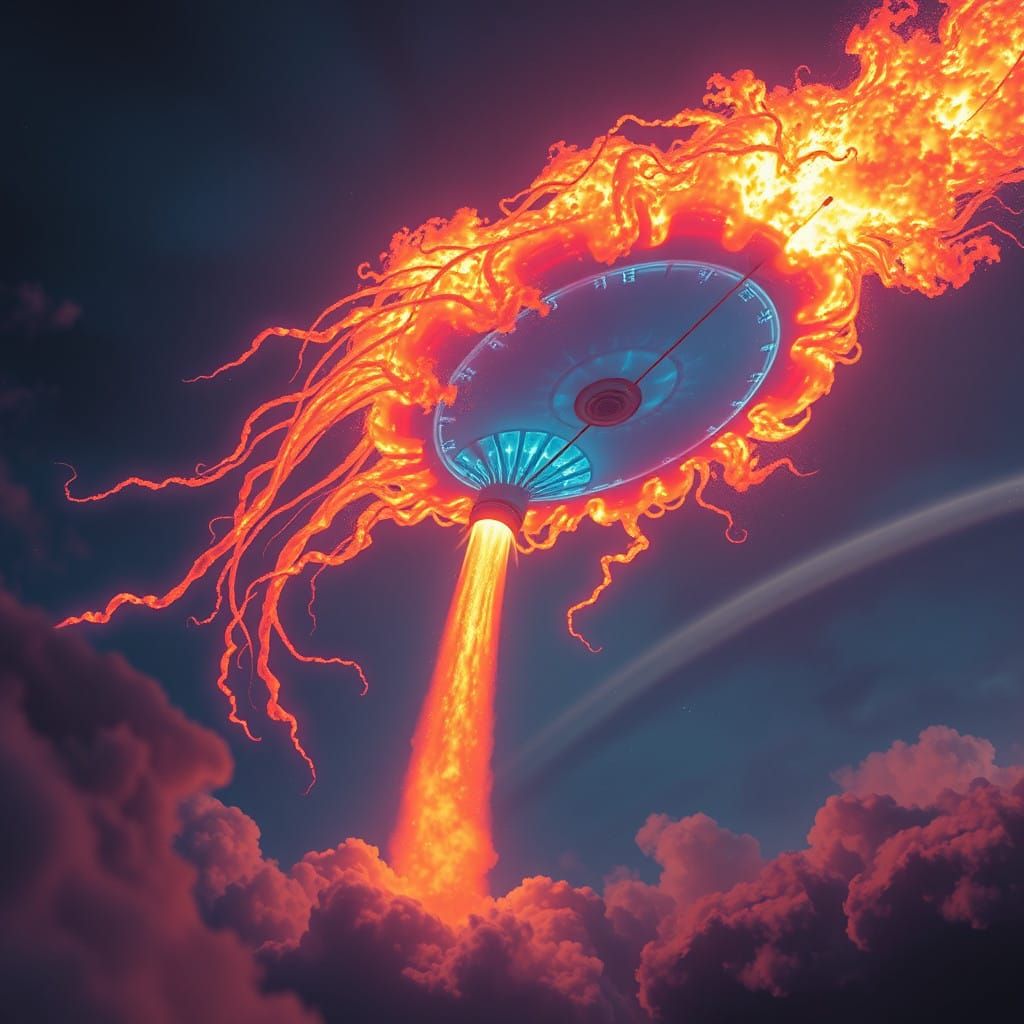 Majestic Rocket Descends in Blazing Glory