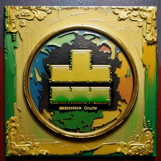 Super Mario Bros Cannabis Coin in Expressionist Style