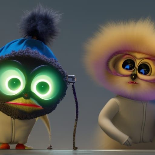 Furby Gangster Rapper in Digital Art Style