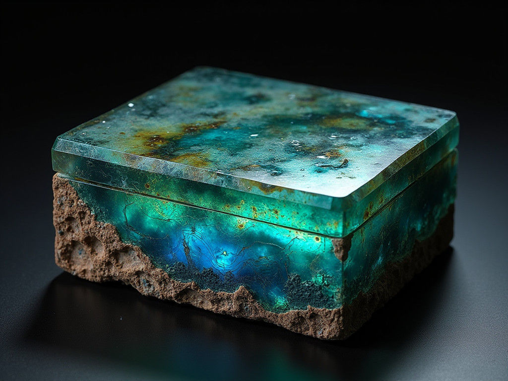 Lush Landscape Crafted from Gemstones and Glass