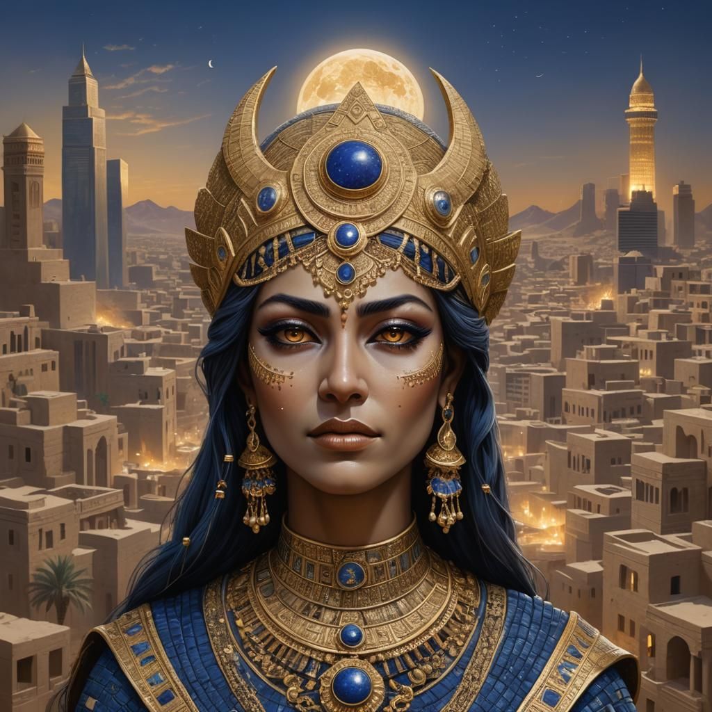 Regal Moon Goddess of Neo-Babylonian Art in Ancient Mesopota...