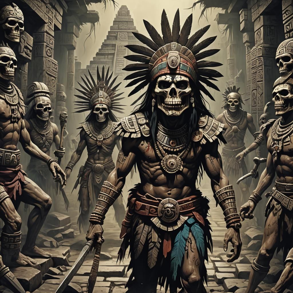 Sinister Aztec Mayan Horror Art