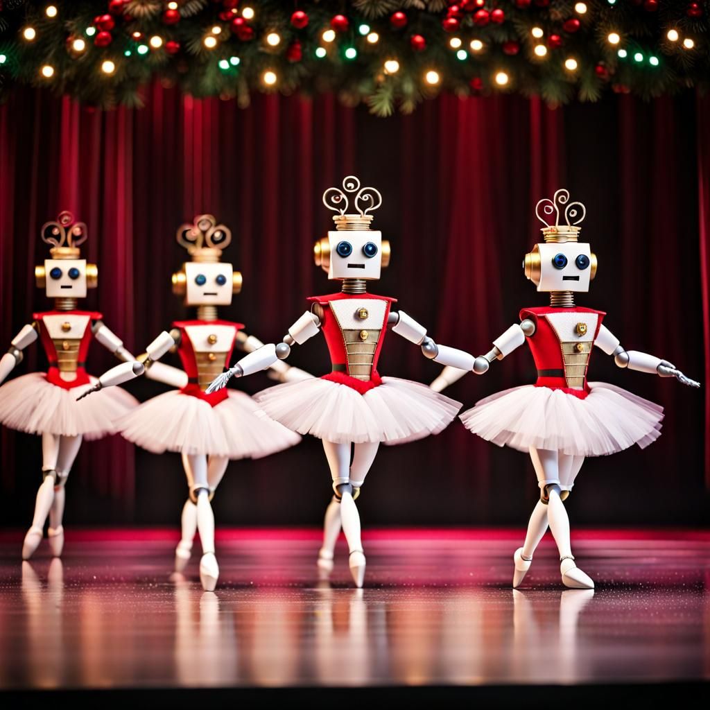 Robotic Nutcracker Ballet Dancers in Kinetic Poses