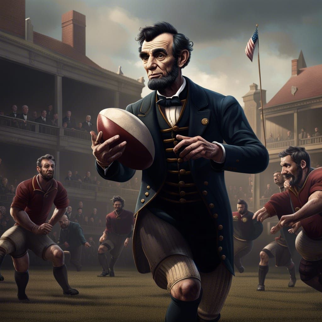Abraham Lincoln Plays Rugby: Detailed Matte Painting