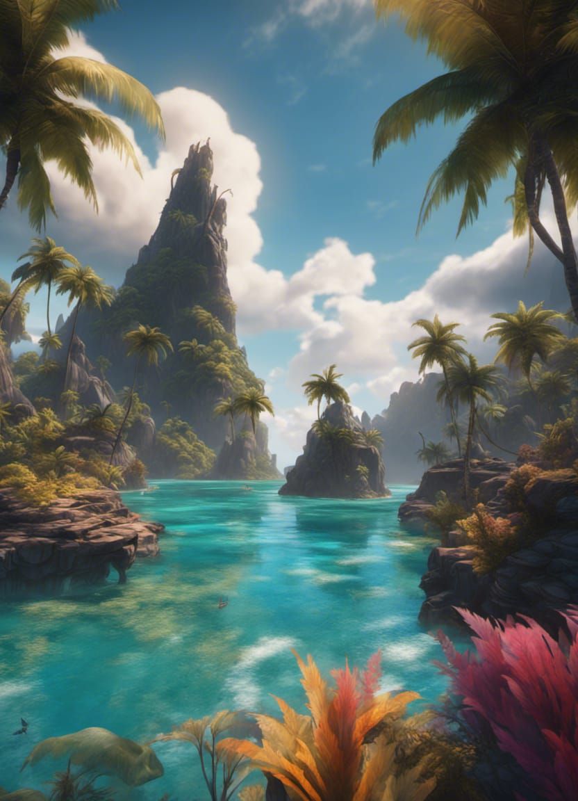 Pacific island lagoon 💦💙