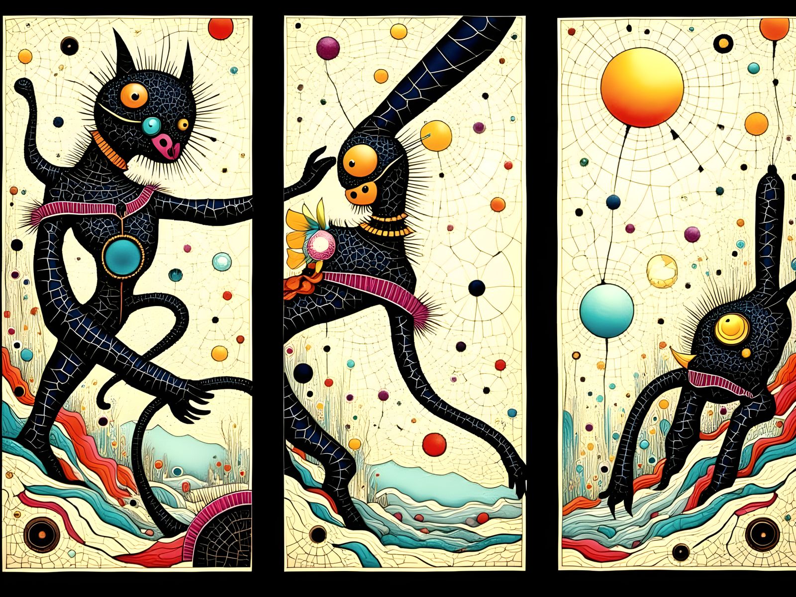 Bauhaus-Inspired Futuristic Mosaic Artwork