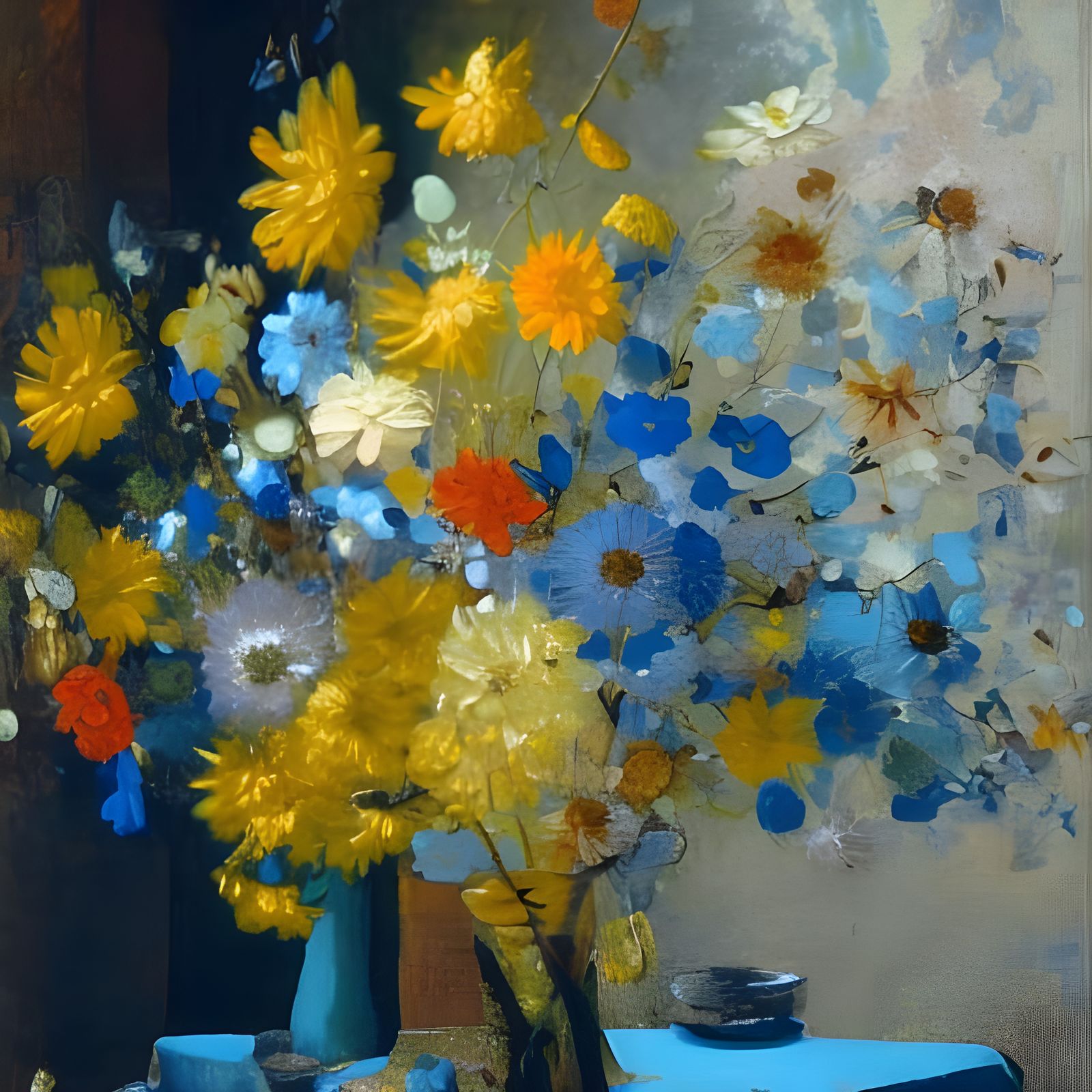 Radiant Still Life with Flowers: Hyperrealist Painting