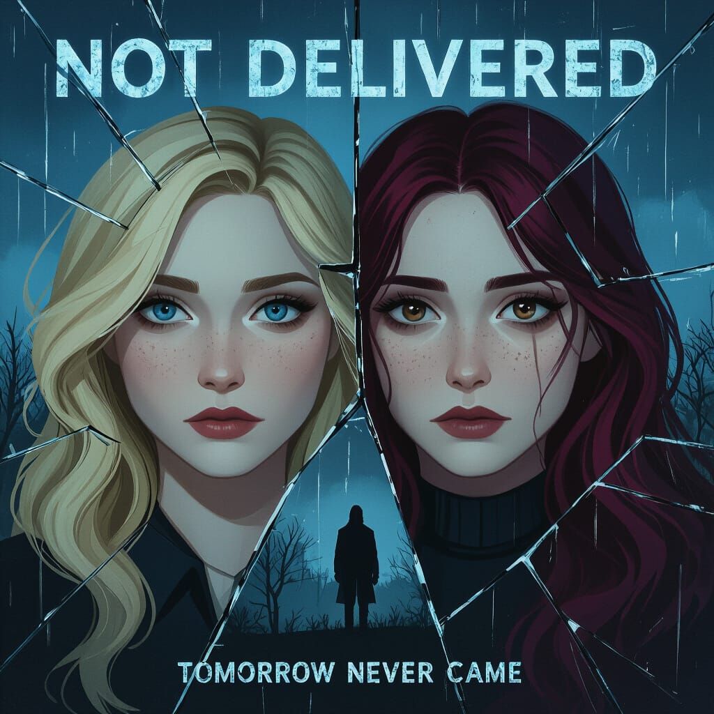 Eerie Portrait of Louella and Maysilee in Cracked Glass