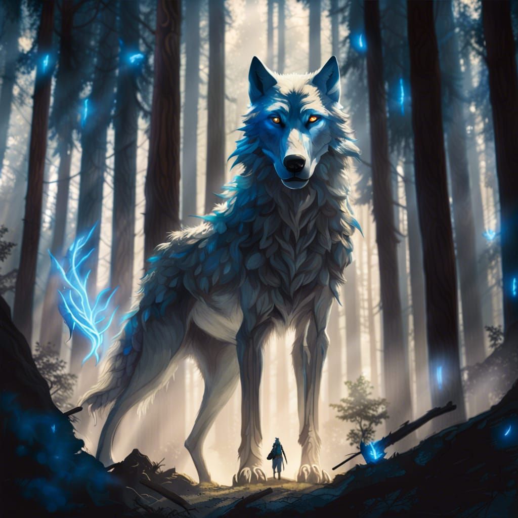 Armored Wolf of War in Mystic Forest