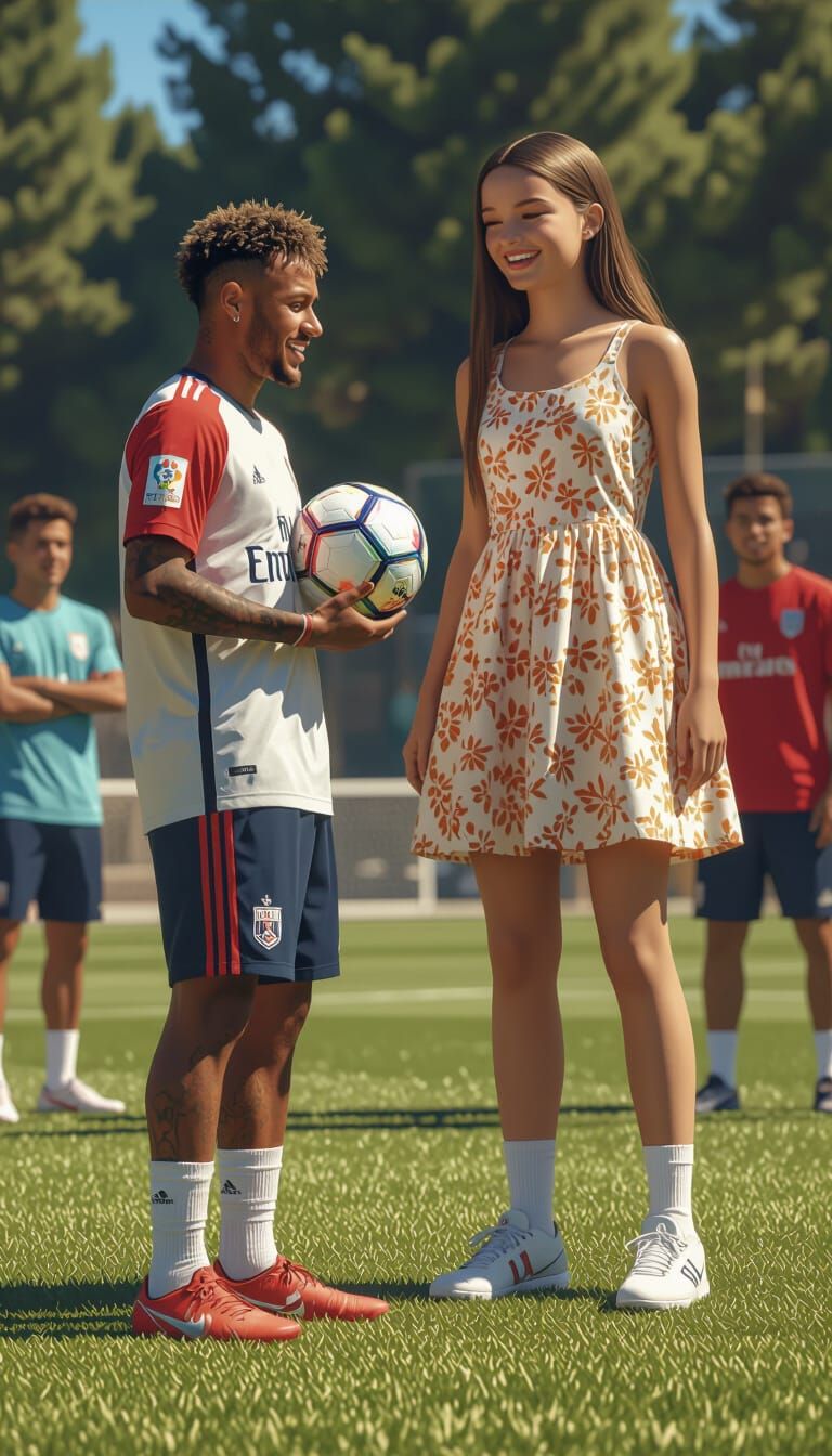 Neymar's Football Prank on Giant Girl