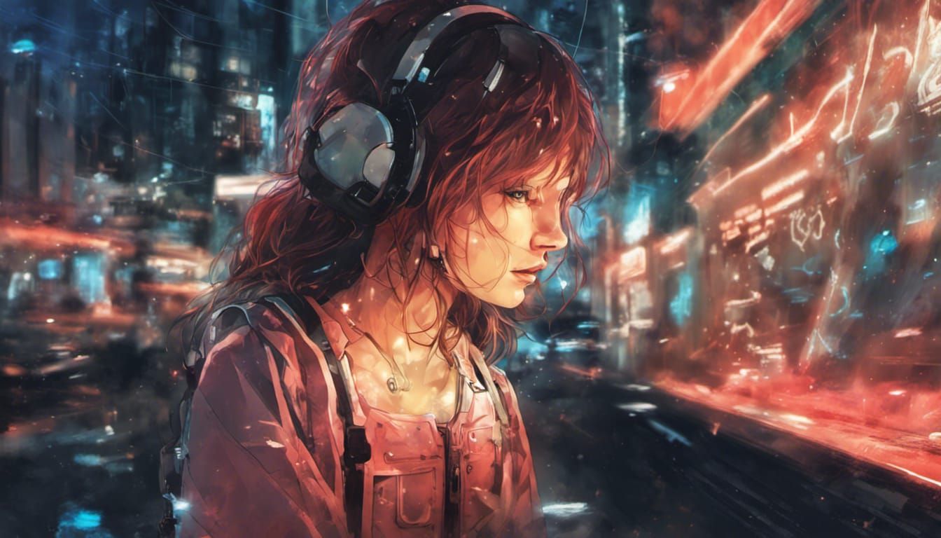 Anime Girls in Soviet Spaceship with Bionic Superhero