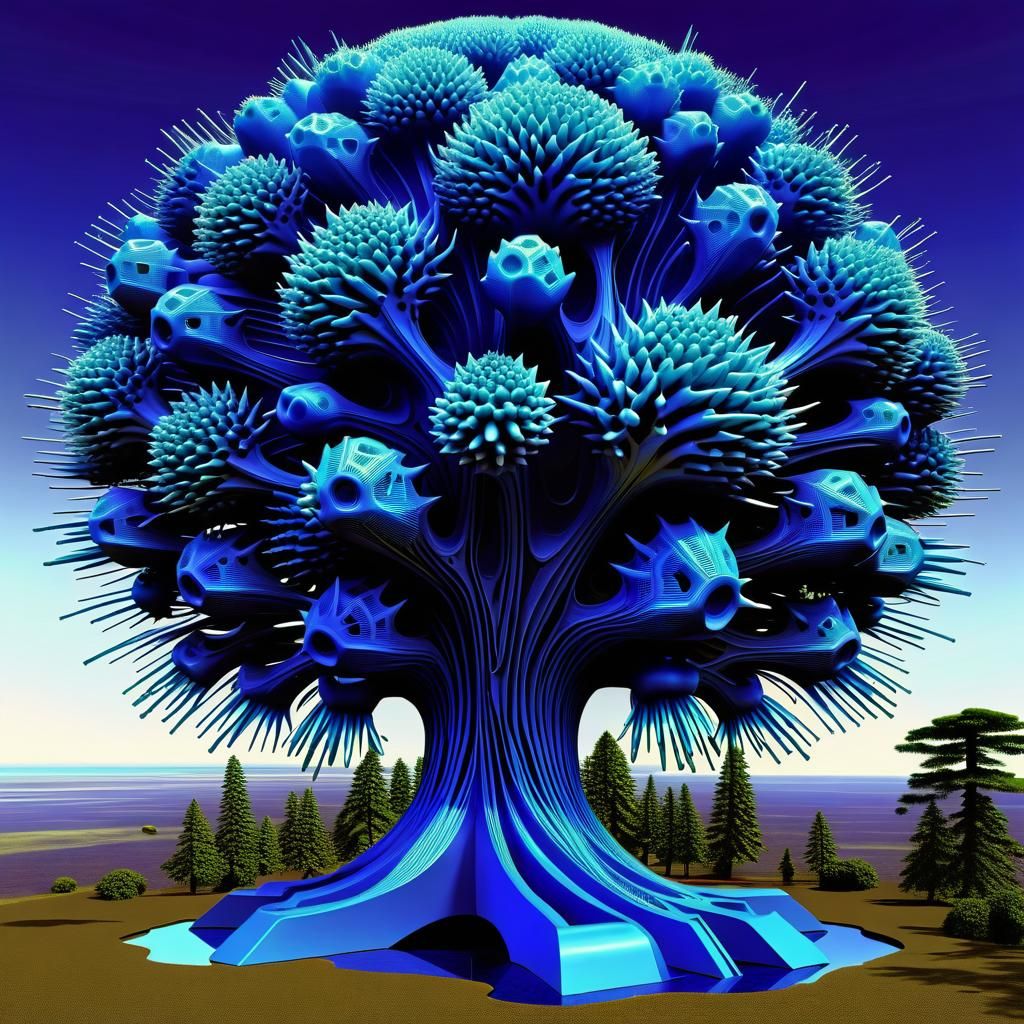 Mandelbulb Fractal Tree: Geometric Art