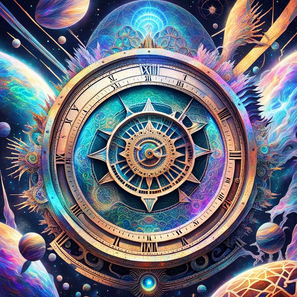 Complex Time Machine: Holographic Astral Illustration