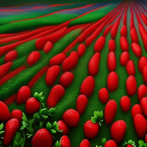 Rainbow Strawberry Fields: Detailed Matte Painting