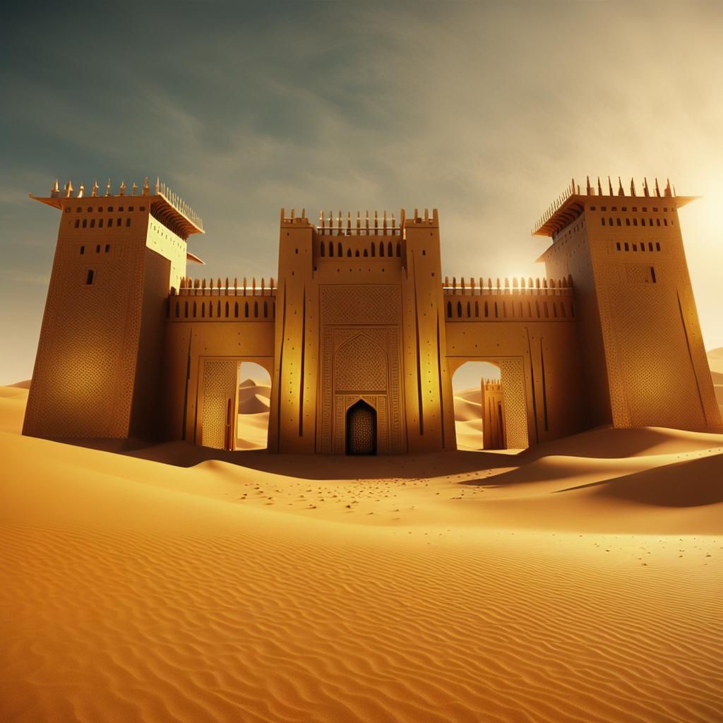 Futuristic Fortress Rises in Arabian Desert