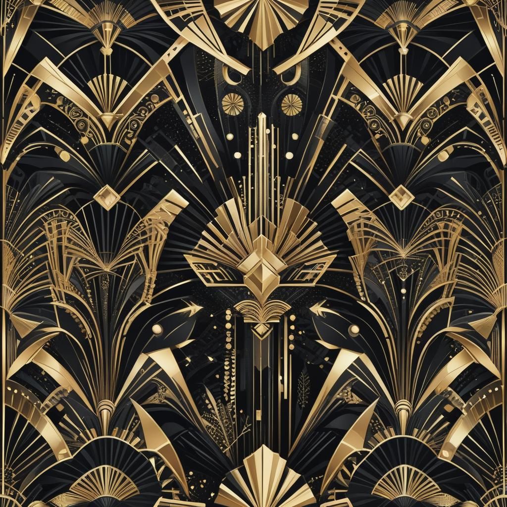 Glamorous Gold and Black Art Deco Design