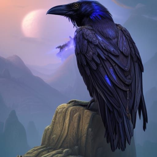 Raven-Haired Girl: Detailed Fantasy Concept Art