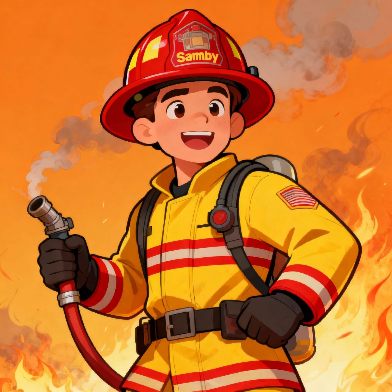 Sammy the Firefighter Responding to an Emergency