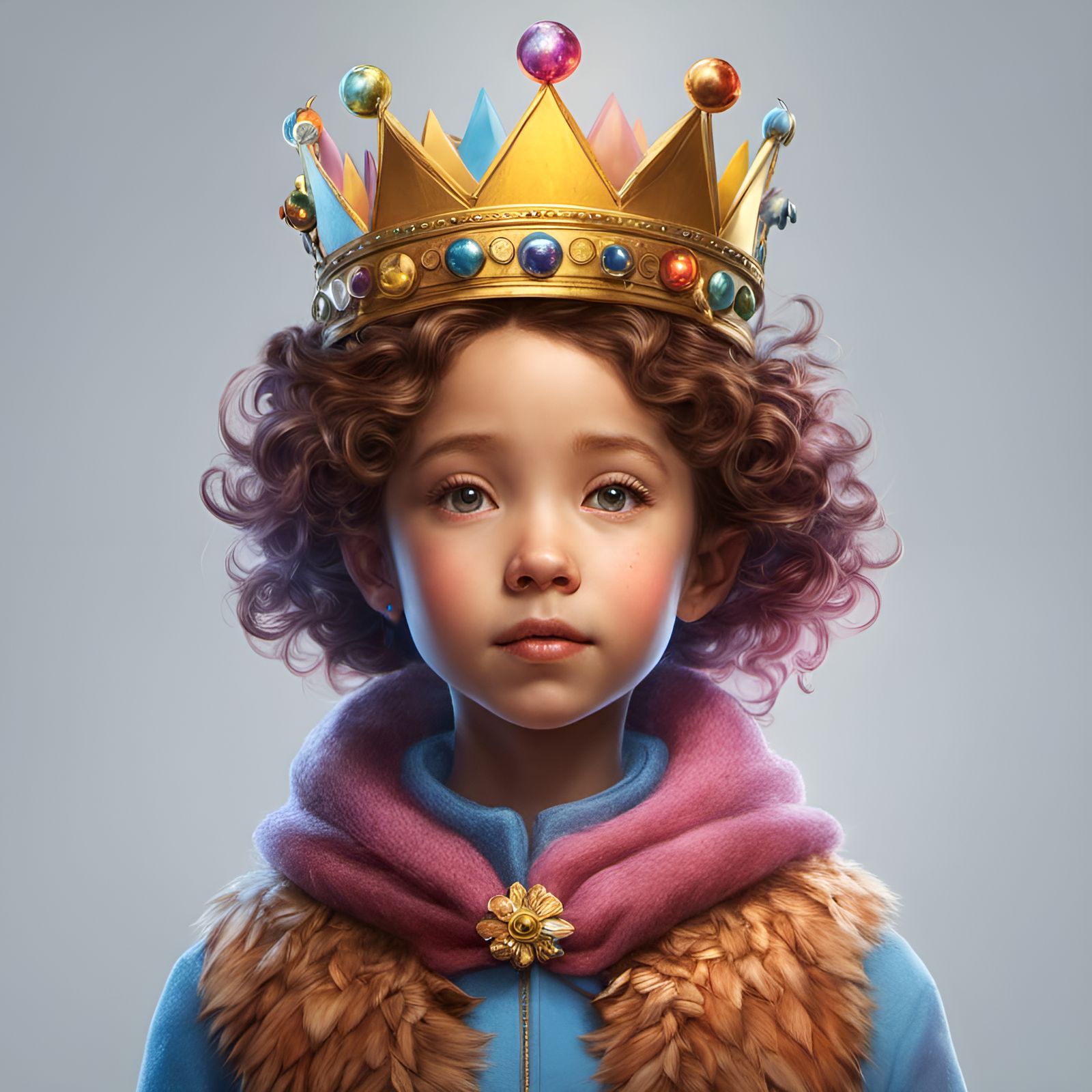 Crayon Royalty: A Digital Portrait Inspired by Pixar