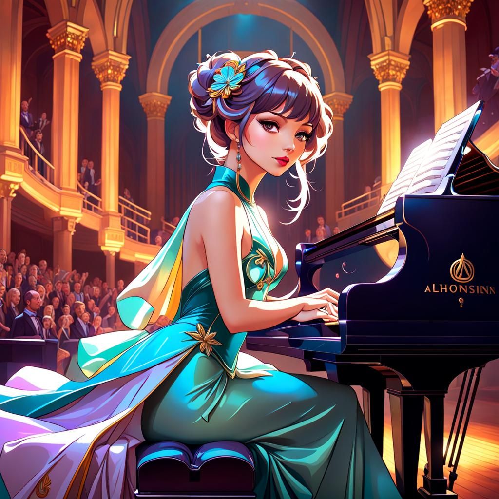 Concert Pianist Portrait in Artstation Style