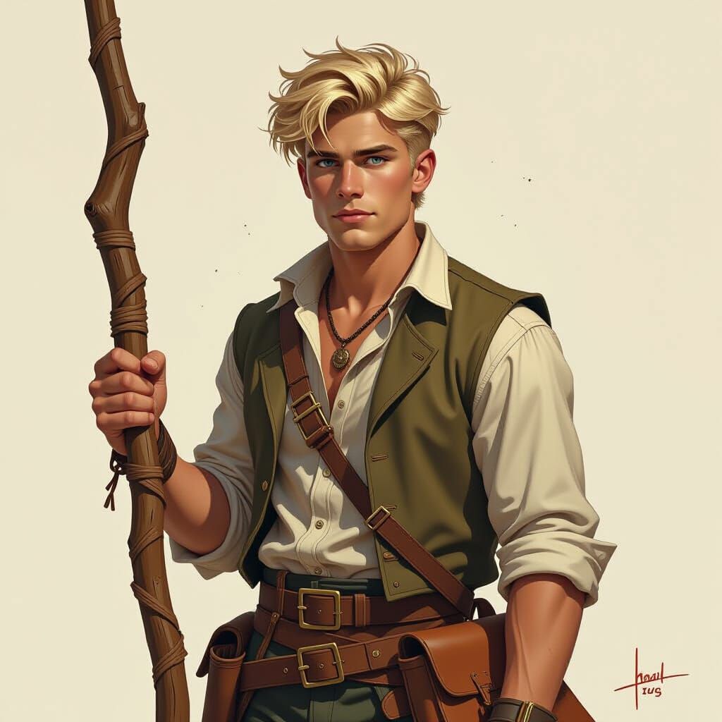 Adam Zosh: Young Farmer Ready for Adventure, Digital Paintin...