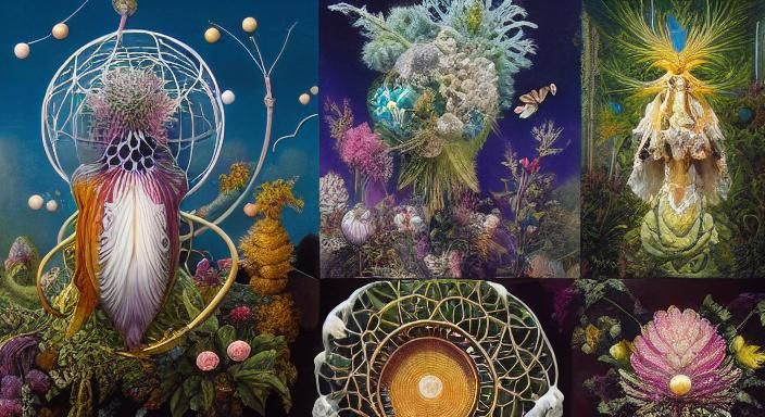 Weightless Life Form in Mixed Media Style