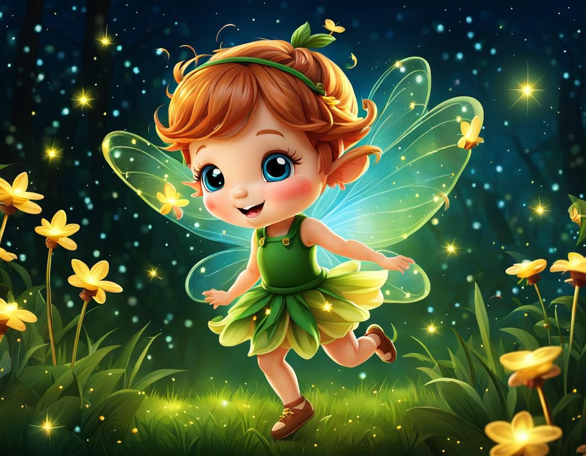 Enchanting Fairy Dance with Fireflies