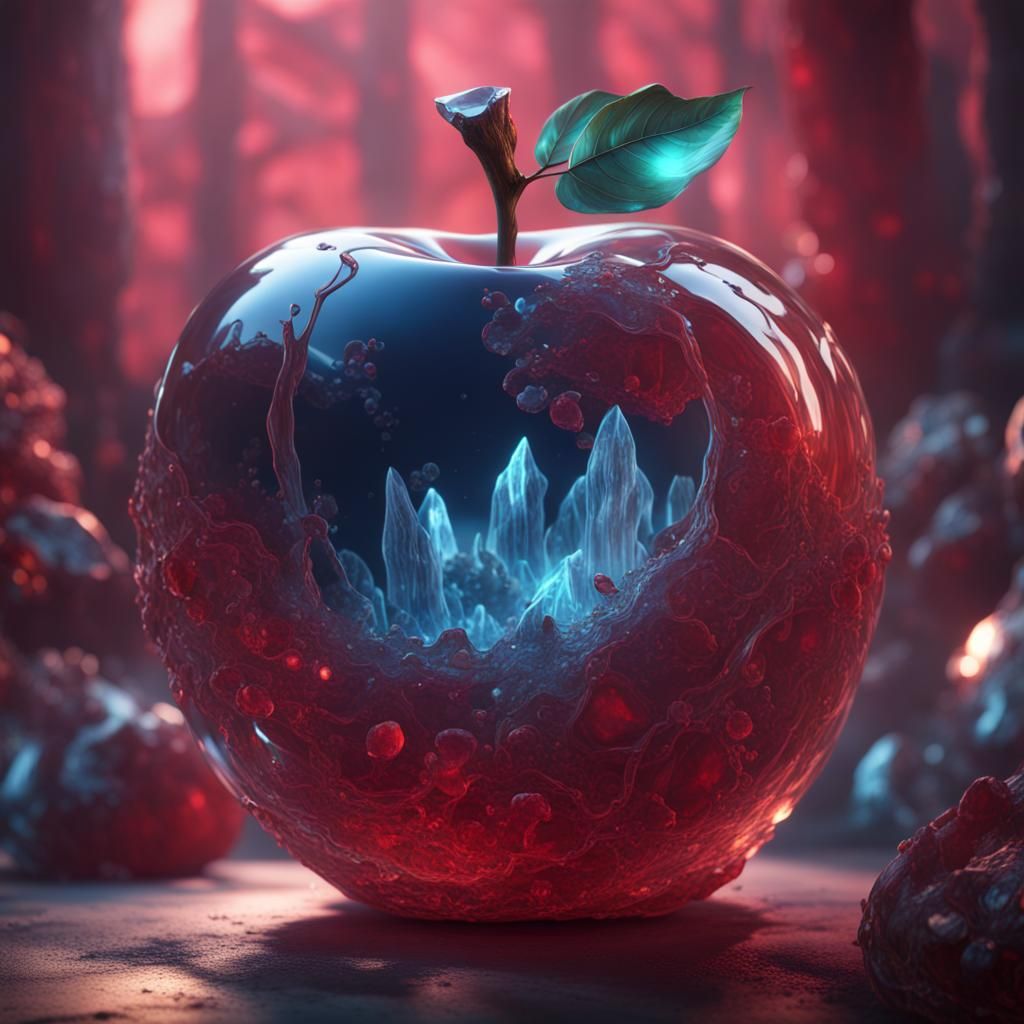 Detailed Crystal Apple Fantasy Concept Art
