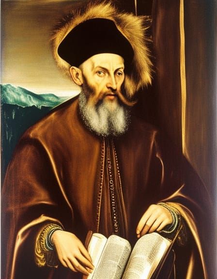 Renaissance Portrait of Man Holding Bible