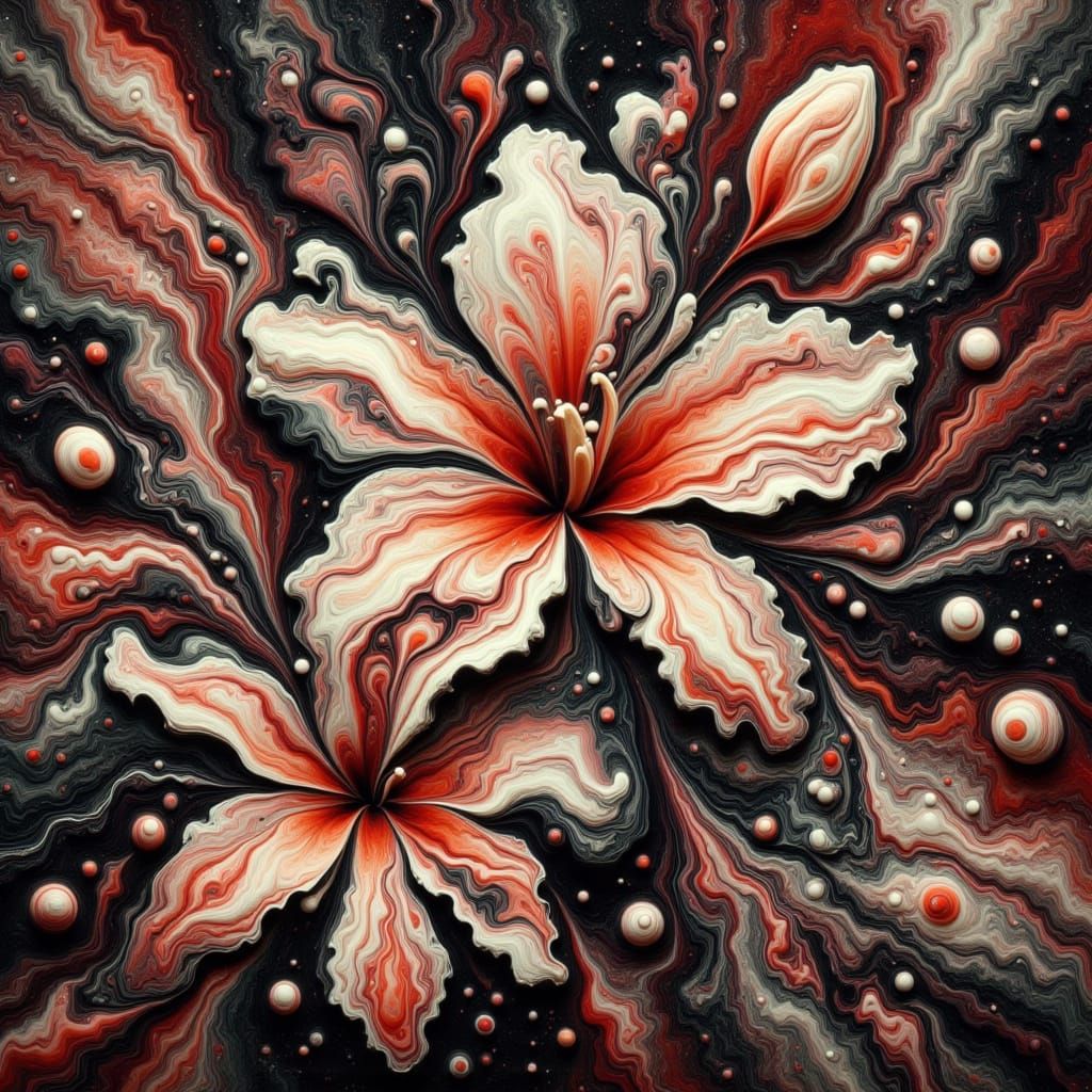 Lora Art: Lilies in Fluid Art