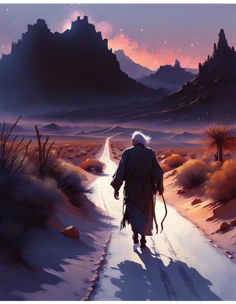 Eerie Desert Walker in Miyazaki-esque 3D Render