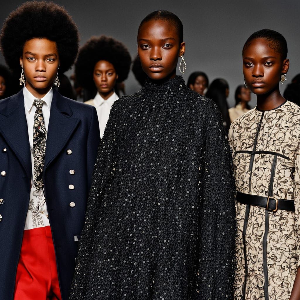 Elegant Black Models Showcase Valentino Haute Couture