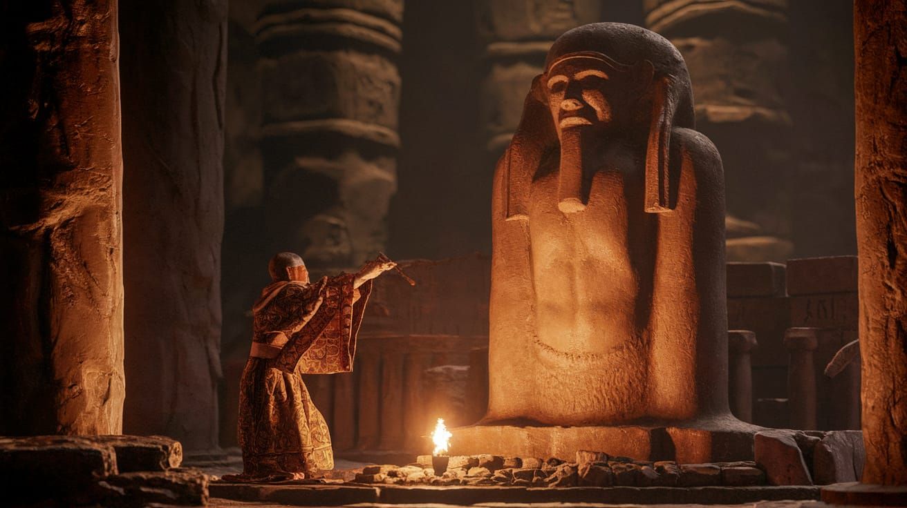 Offering to Moloch in Photorealistic Style