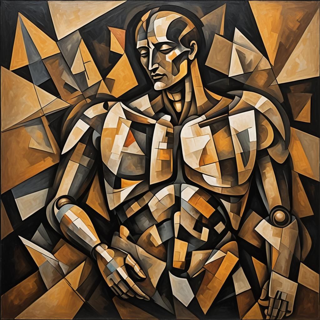 Abstract Cubist Lungs Expand in the Darkness