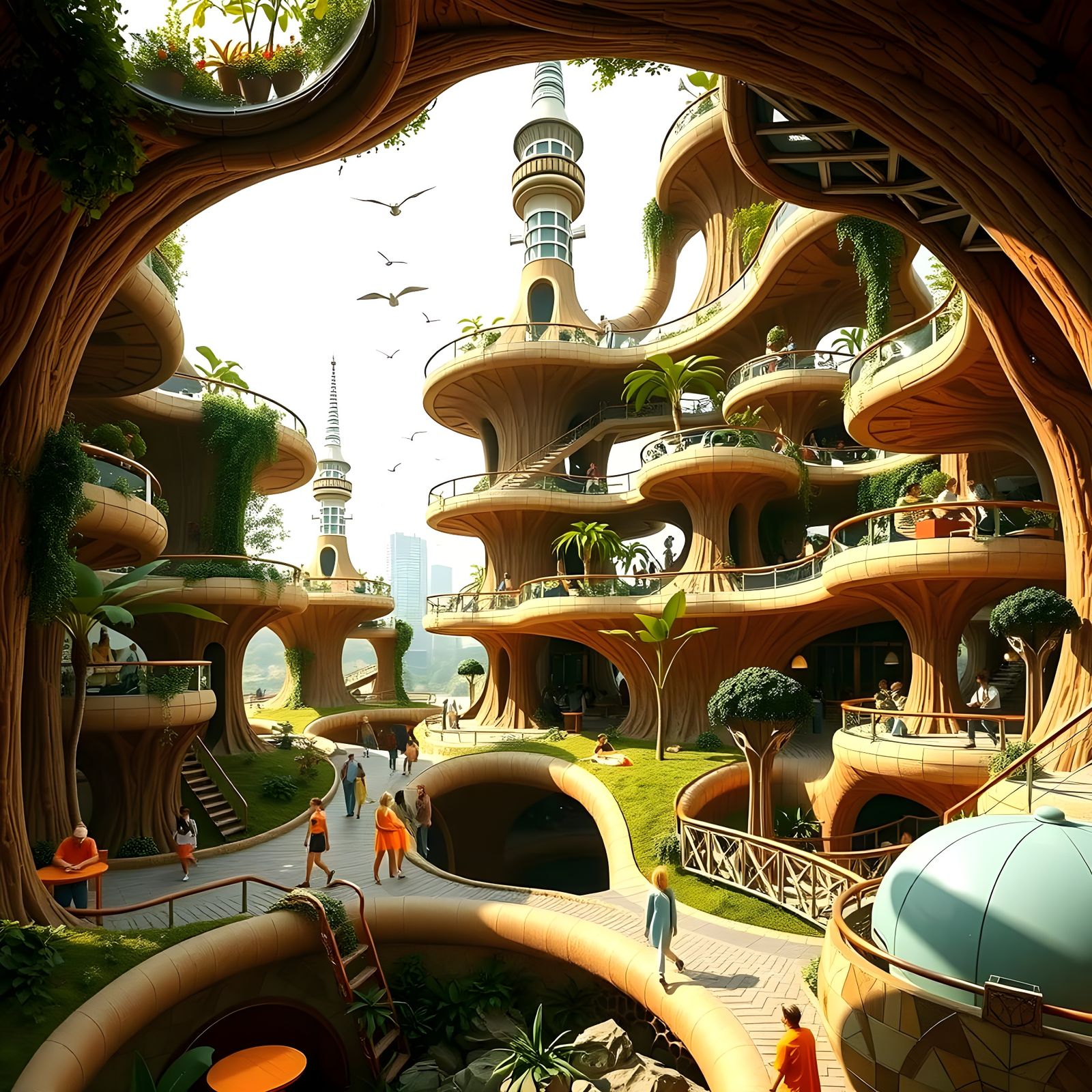 Ethereal Eco-City Blooms in Futuristic Metropolis