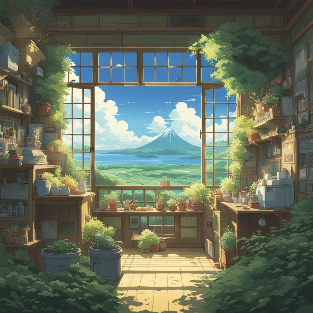 Anime Key Visual in Ghibli Style