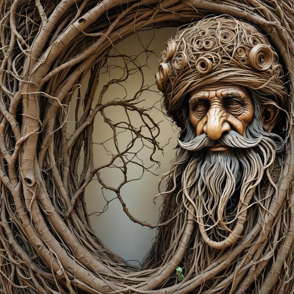 Pirate Portrait with Folk Art Elements