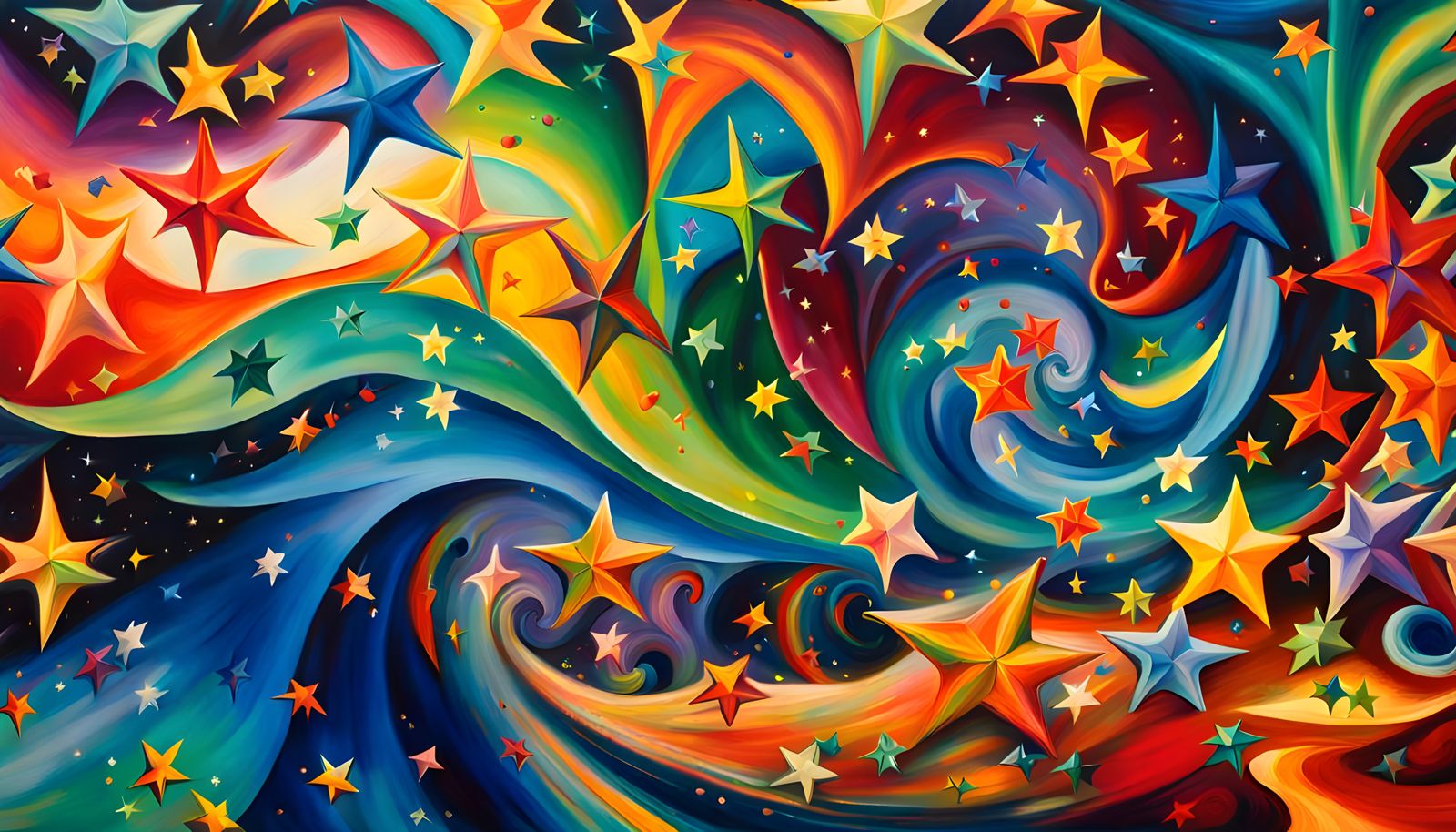 Iridescent Star Cluster Formation in Abstract Expressionism