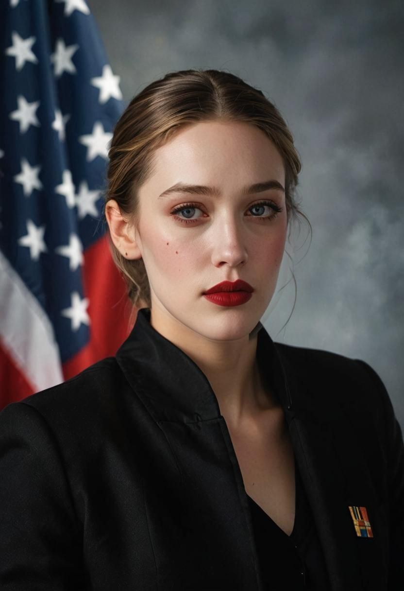 Melissa Benoist Portrait in Socialist Realism Style