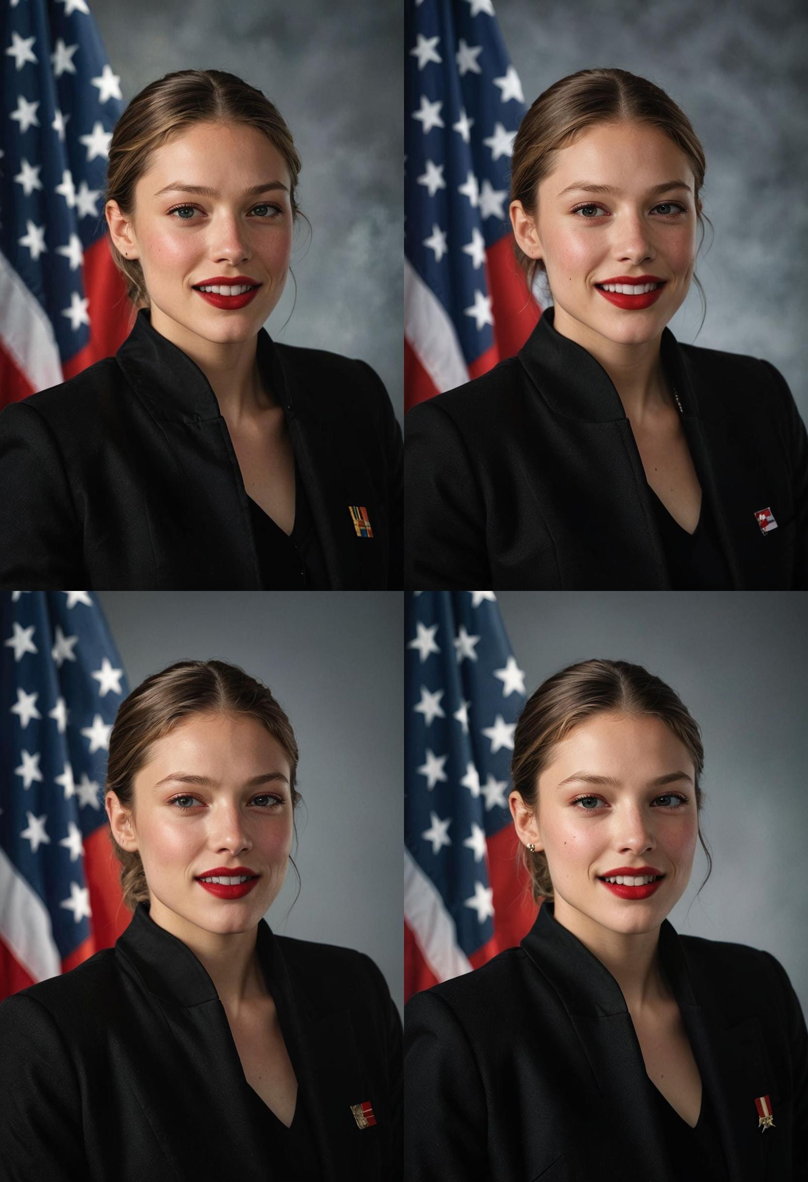 Woman in Black Jacket: Socialist Realism Photo