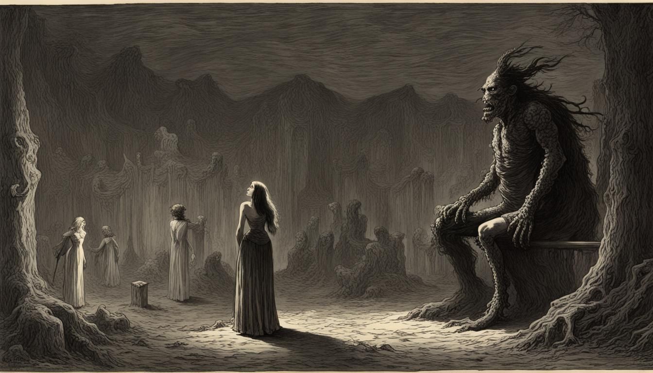 Monster in Love: A Dark Horror Illustration