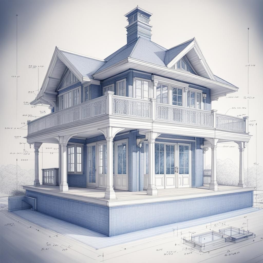 Summer House Architectural Blueprint Draft