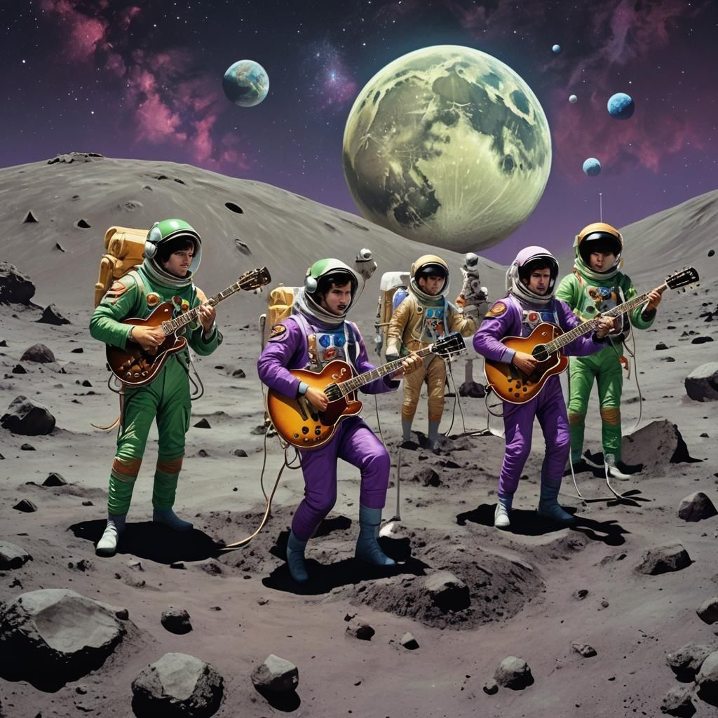 The Beatles Play on the Moon: Concept Art